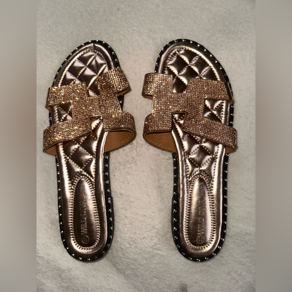 Rose Gold Studded Sandals